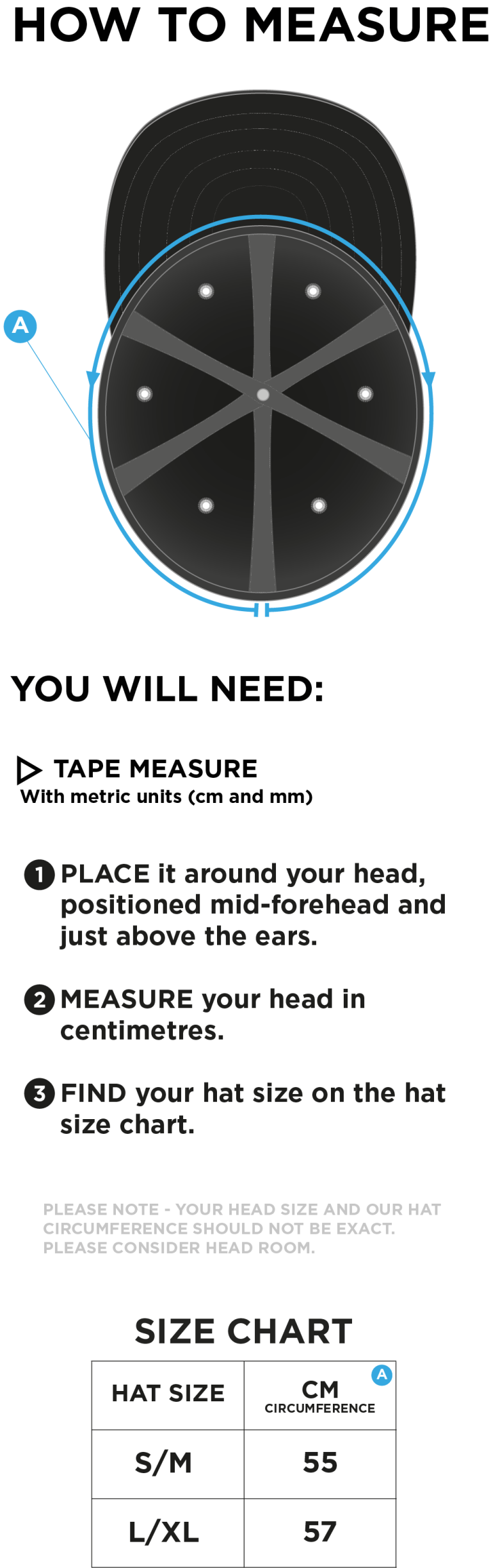 LOUGHBOROUGH RECREATIONAL CC Fuse Flexi Cap - Black - Size Guide
