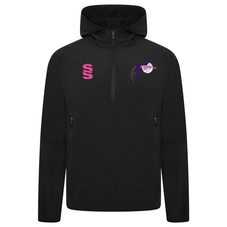 Loughborough Recreational CC Dual Elite 1/4 Zip Hoody / Rain Jacket : Black